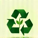 Icon of a recycling symbol with a plant inside